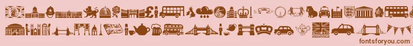 England-fontti – ruskeat fontit vaaleanpunaisella taustalla