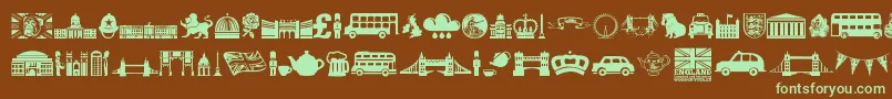 England Font – Green Fonts on Brown Background