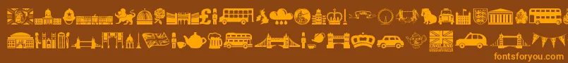England Font – Orange Fonts on Brown Background