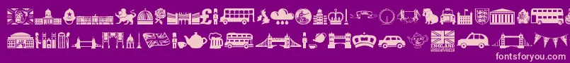 England Font – Pink Fonts on Purple Background
