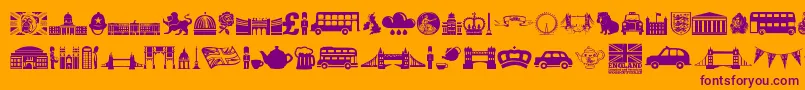 Шрифт England – фиолетовые шрифты на оранжевом фоне
