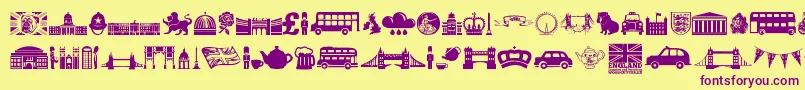 England-fontti – violetit fontit keltaisella taustalla