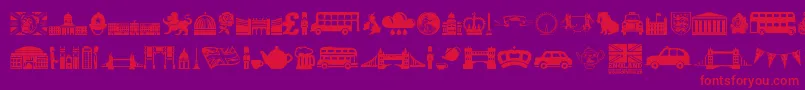 England-fontti – punaiset fontit violetilla taustalla