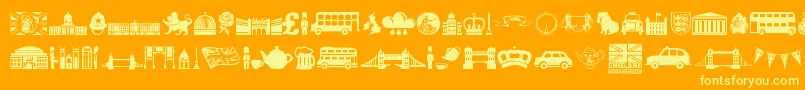 England Font – Yellow Fonts on Orange Background