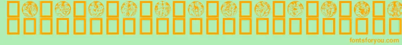 ENGLEKNA Font – Orange Fonts on Green Background