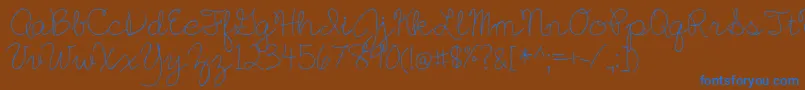 english essay-Schriftart – Blaue Schriften auf braunem Hintergrund