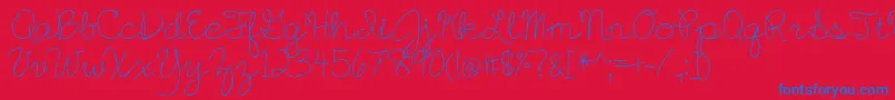 english essay-Schriftart – Blaue Schriften auf rotem Hintergrund