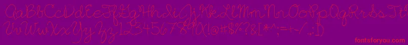 english essay-Schriftart – Rote Schriften auf violettem Hintergrund