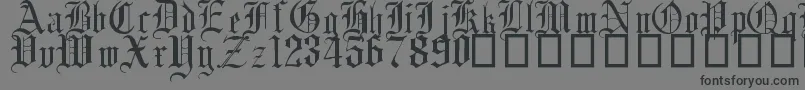 English Gothic, 17th c Font – Black Fonts on Gray Background