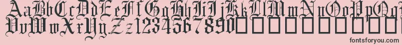 English Gothic, 17th c Font – Black Fonts on Pink Background