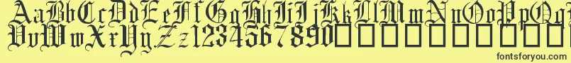 English Gothic, 17th c Font – Black Fonts on Yellow Background