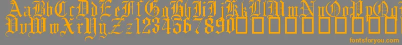 English Gothic, 17th c Font – Orange Fonts on Gray Background