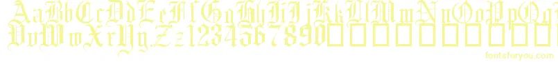English Gothic, 17th c Font – Yellow Fonts on White Background