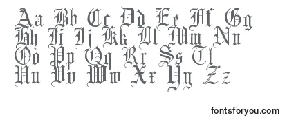 English Gothic, 17th c -fontin tarkastelu