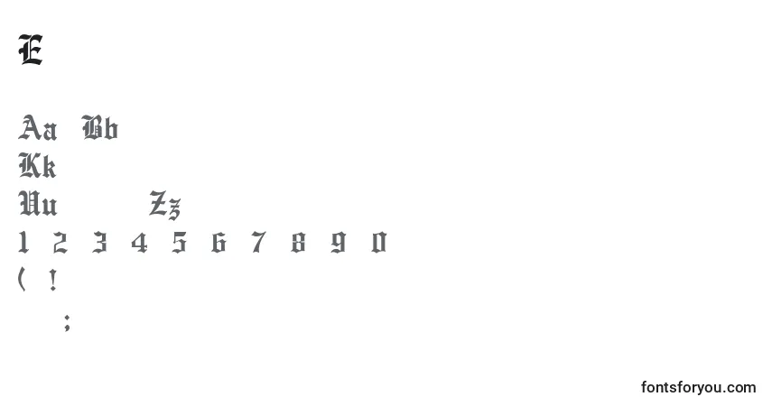 Schriftart EnglishTowne (126007) – Alphabet, Zahlen, spezielle Symbole