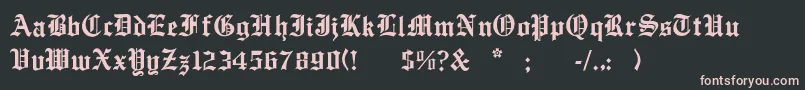 EnglishTowne Font – Pink Fonts on Black Background