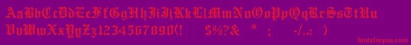 EnglishTowne Font – Red Fonts on Purple Background