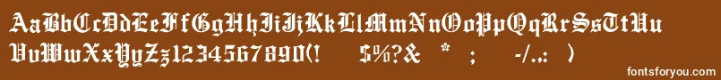 EnglishTowne Font – White Fonts on Brown Background