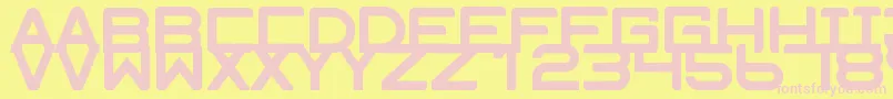 Enhance-fontti – vaaleanpunaiset fontit keltaisella taustalla