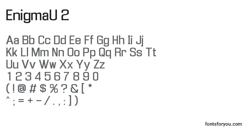 EnigmaU 2-fontti – aakkoset, numerot, erikoismerkit