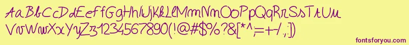 Enjoy Font – Purple Fonts on Yellow Background