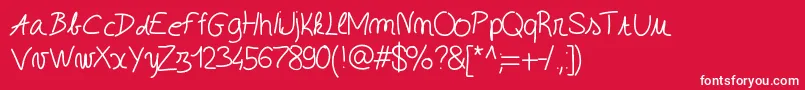 Enjoy Font – White Fonts on Red Background