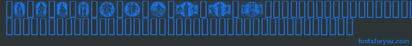Шрифт ENKLM    – синие шрифты на чёрном фоне