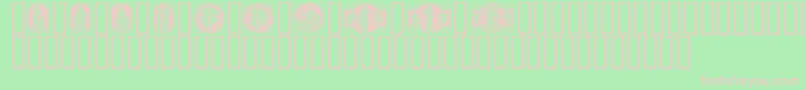 ENKLM   -fontti – vaaleanpunaiset fontit vihreällä taustalla