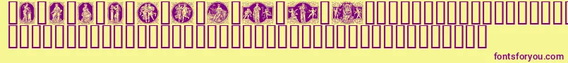 ENKLM    Font – Purple Fonts on Yellow Background