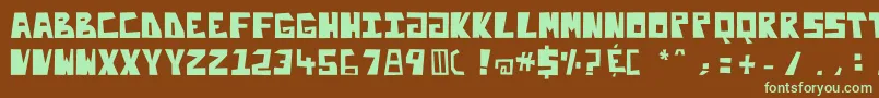 Enliteleo-fontti – vihreät fontit ruskealla taustalla
