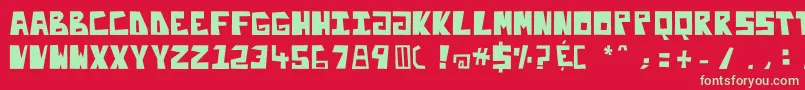 フォントEnliteleo – 赤い背景に緑の文字