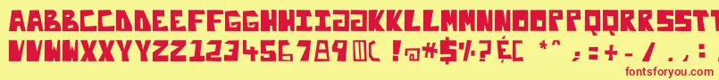 フォントEnliteleo – 赤い文字の黄色い背景