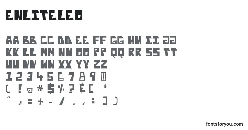 Schriftart Enliteleo (126015) – Alphabet, Zahlen, spezielle Symbole