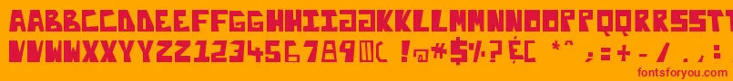 フォントEnliteleo – オレンジの背景に赤い文字