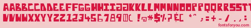 フォントEnliteleo – ピンクの背景に赤い文字
