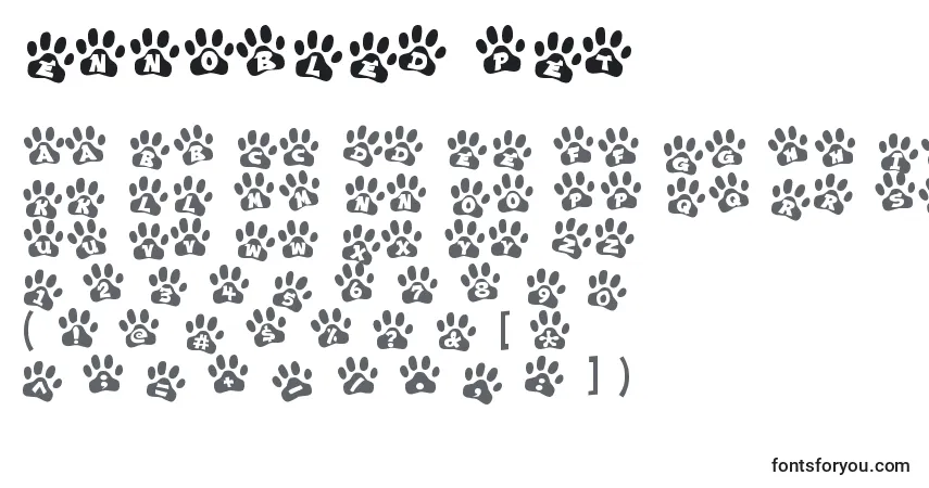 Ennobled pet Font – alphabet, numbers, special characters