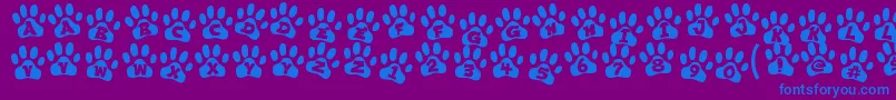 ennobled pet Font – Blue Fonts on Purple Background