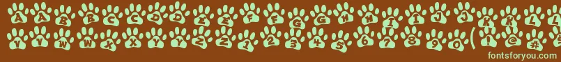 ennobled pet Font – Green Fonts on Brown Background