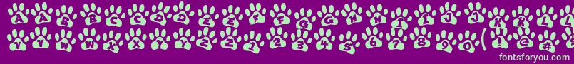 フォントennobled pet – 紫の背景に緑のフォント