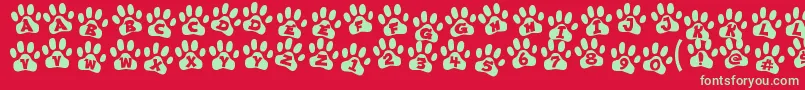 ennobled pet Font – Green Fonts on Red Background