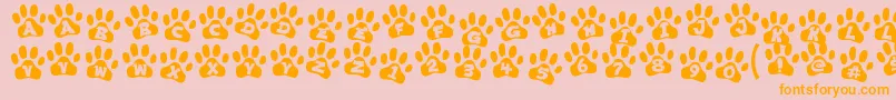 Czcionka ennobled pet – pomarańczowe czcionki na różowym tle