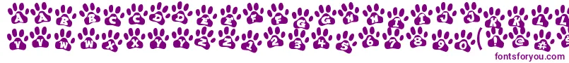 フォントennobled pet – 白い背景に紫のフォント