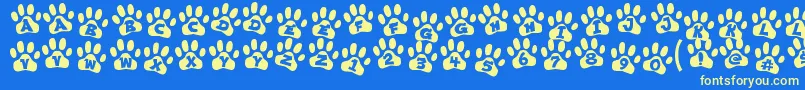 ennobled pet Font – Yellow Fonts on Blue Background