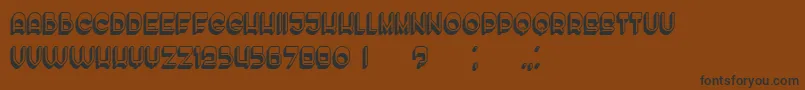 フォントEnoughHollow – 黒い文字が茶色の背景にあります