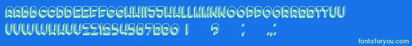 EnoughHollow-Schriftart – Grüne Schriften auf blauem Hintergrund