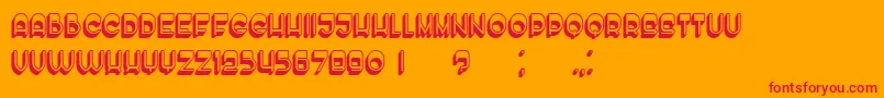 EnoughHollow Font – Red Fonts on Orange Background