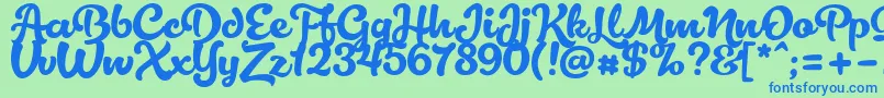 LactosaDemo Font – Blue Fonts on Green Background