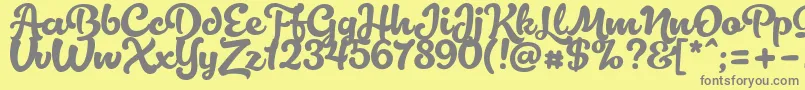 LactosaDemo Font – Gray Fonts on Yellow Background