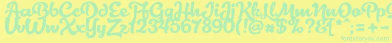 LactosaDemo Font – Green Fonts on Yellow Background