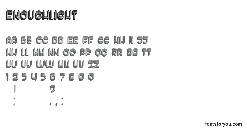 Шрифт EnoughLight – алфавит, цифры, специальные символы